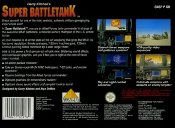 Garry Kitchen's Super Battletank (Europe) box cover back